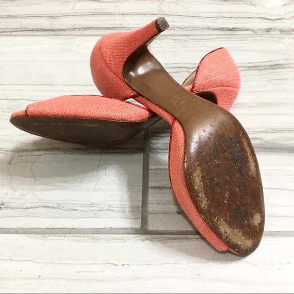 J. Crew Classic Coral Tweed Peep Toe Pumps 7 - Picture 8 of 8